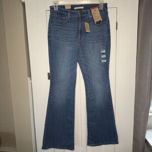 NEW! Levi's 12 Long Women's 726 Flare High Rise Jeans Blue Casual Everyday Soft
